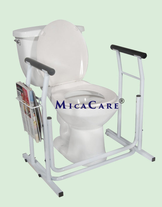 free standing toilet grab frame with basket